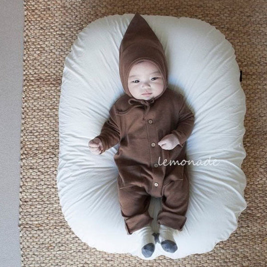 Peanut Romper Korean infant romper in cream made in Korea