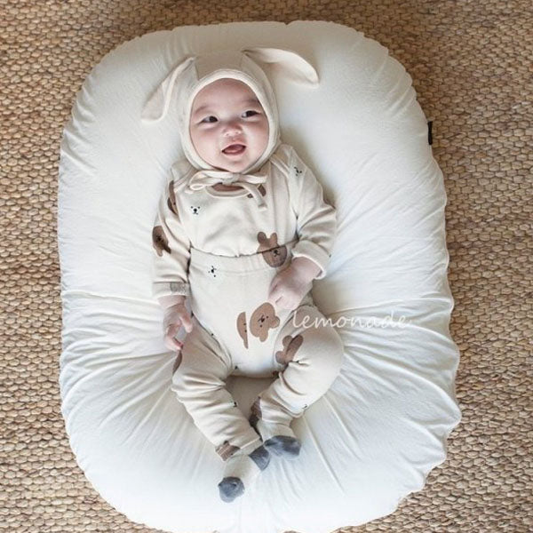 Jumping Top & Bottom Set Korean infant set in sky blue made in Korea