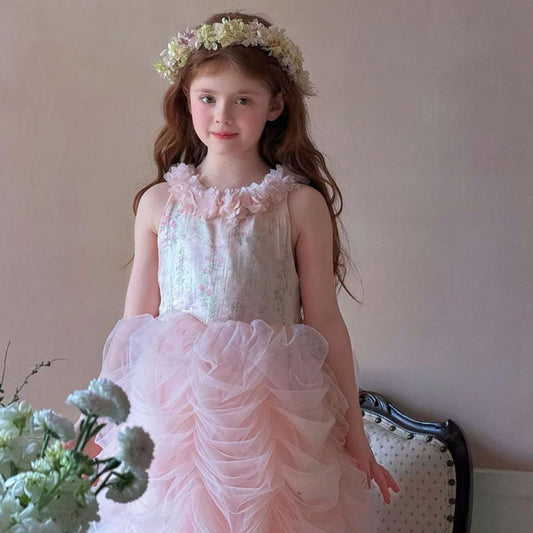 6001 Dress Korean toddler dress in solid color made in Korea