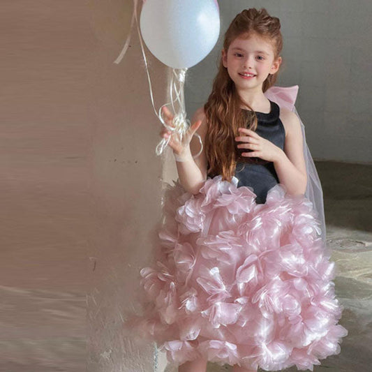 6007 Dress Korean toddler dress in solid color made in Korea