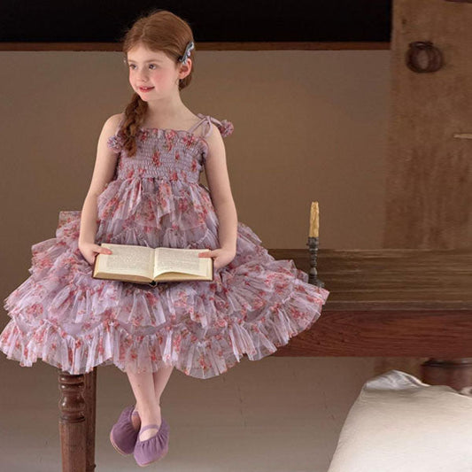 6023 Dress Korean toddler dress in light pink made in Korea