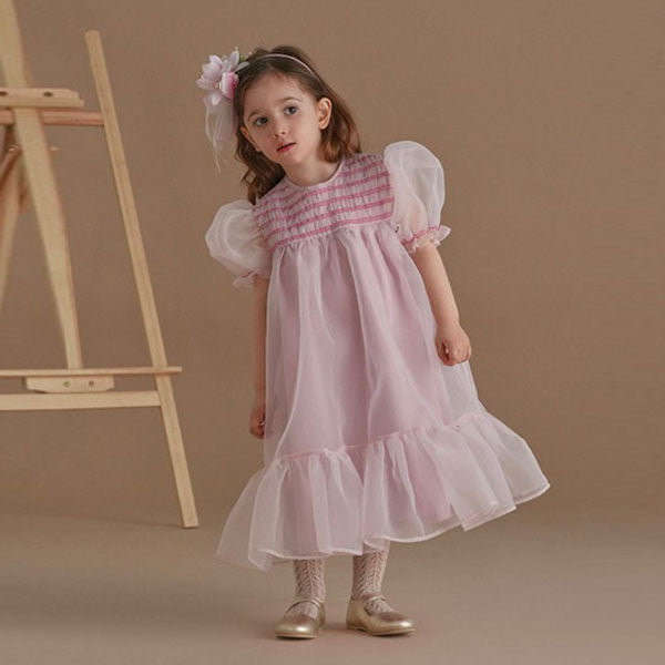 Melin Dress Korean toddler dress in pink made in Korea