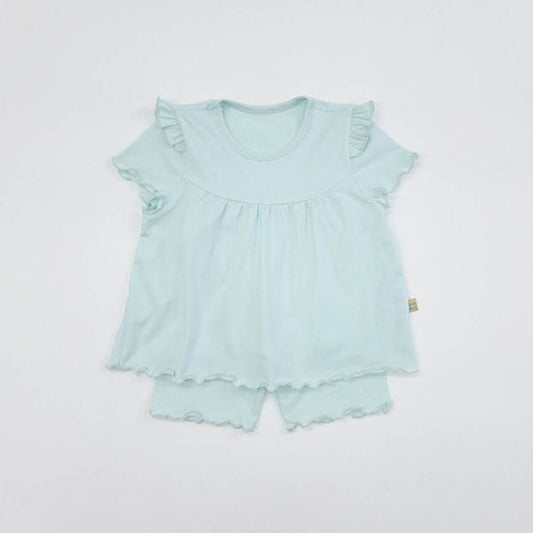 SS Yogurt Top & Bottom Set Korean toddler loungewear in white made in Korea