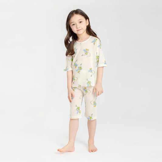 3/4-Length Jacquard - Fairy Korean toddler loungewear in fairy made in Korea