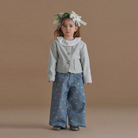 Rose Denim Pants Korean toddler pants in navy made in Korea