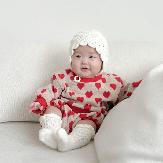 Jacquard Bloomer Set Korean infant set in heart made in Korea