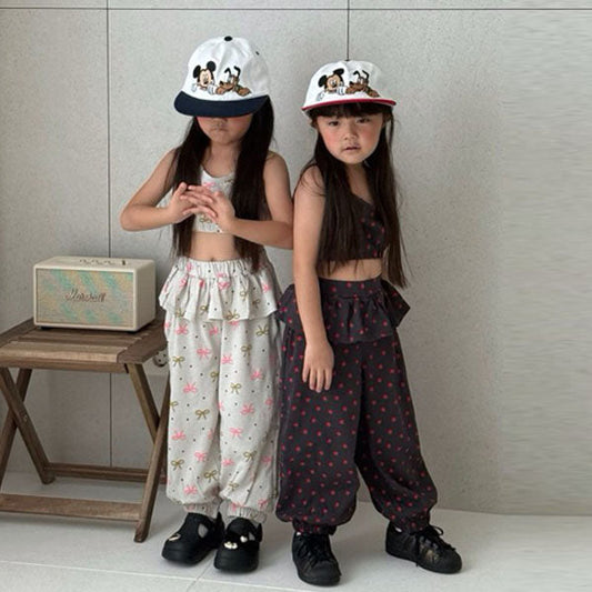 Tiered Pants Korean toddler pants in charcoal star made in Korea