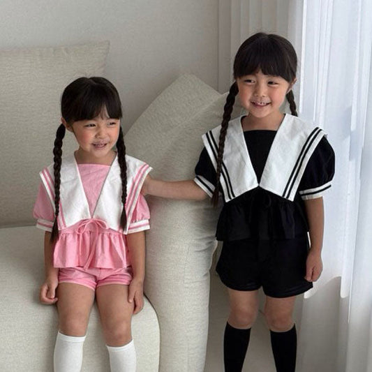 Tape Blouse Korean toddler blouse in pink made in Korea