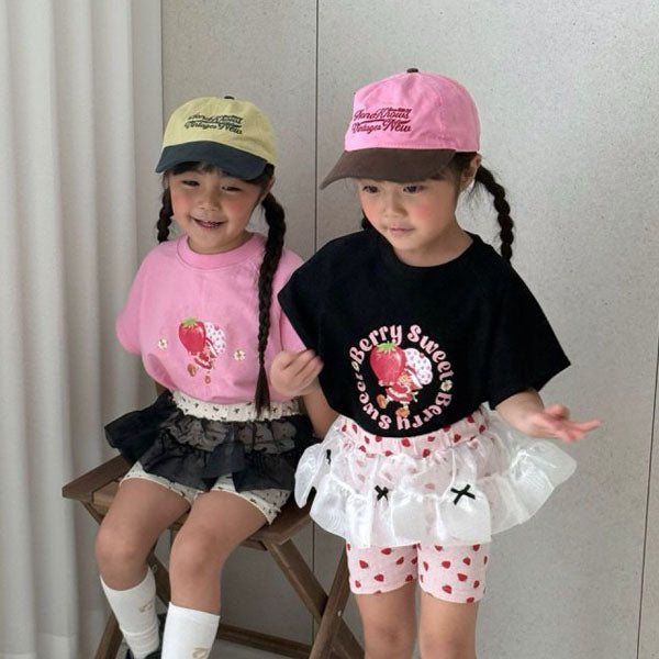 Berry Tee Korean toddler t-shirt in black made in Korea