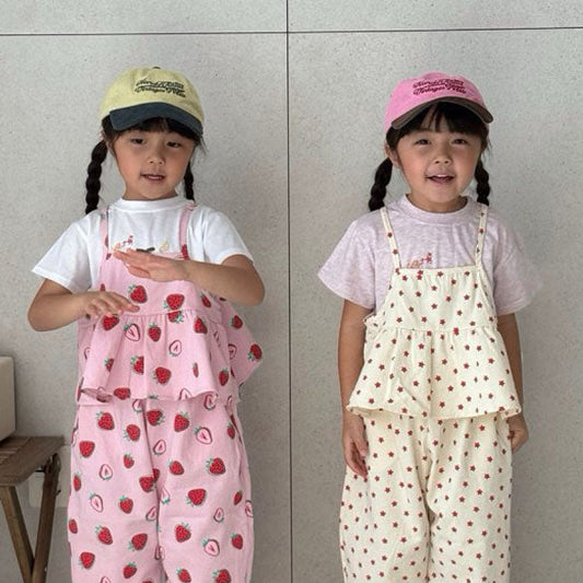 Star Tank Top Korean toddler tank top in strawberry pink made in Korea