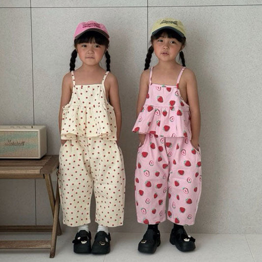 Star Pants Korean toddler pants in pink strawberry made in Korea