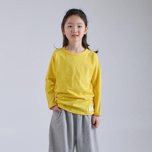 Heart Color Tee Korean infant t-shirt in yellow made in Korea