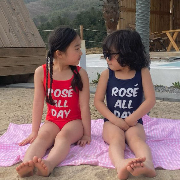 Rose Swimsuit Korean toddler swimsuit in navy made in Korea