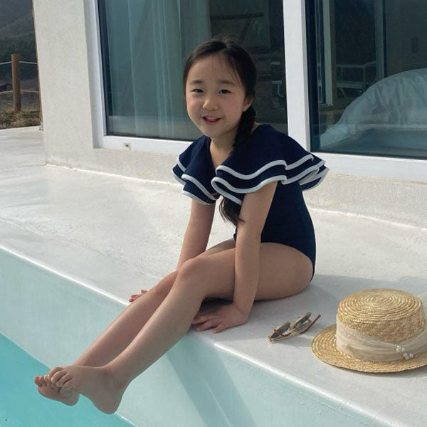 Logbly Swimsuit Korean toddler swimsuit in navy made in Korea