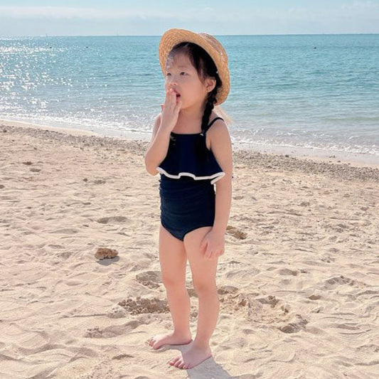 Lily Swimsuit Korean toddler swimsuit in navy made in Korea