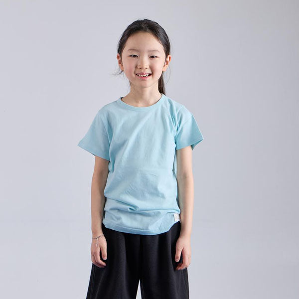 Heart Color Short Sleeve Tee Korean infant t-shirt in yellow made in Korea