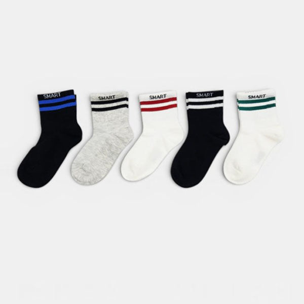 Smart 2-Stripe 5-Piece Set Korean toddler accessory in 5 colors 1 set made in Korea