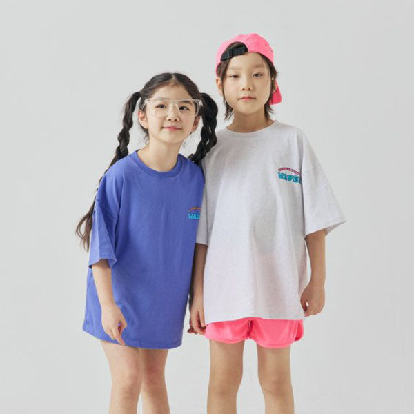 Wave Short Sleeve Tee Korean toddler t-shirt in blue purple made in Korea