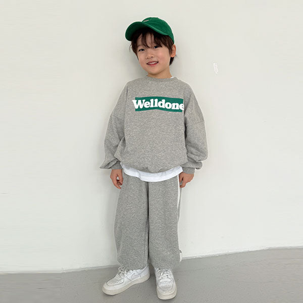 Welldone Line Set Korean toddler set in heather made in Korea