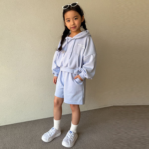 Real Heart Shorts Set Korean toddler set in sky blue made in Korea