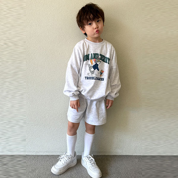 Trouble Tom Shorts Set-Up Korean toddler set in yellow made in Korea