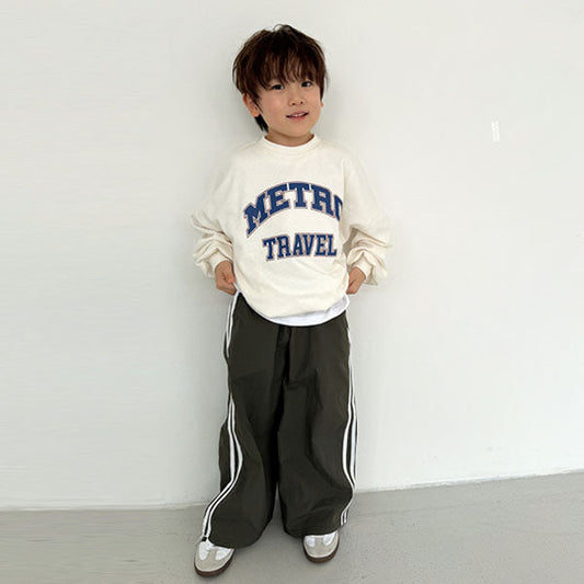Drop-Fit Windbreaker Pants Korean toddler jacket in black made in Korea