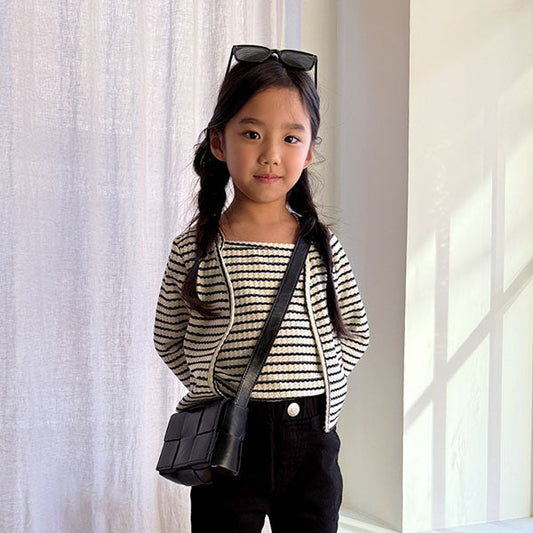 Happy Tank Top Cardigan Set Korean toddler sweater in mouse made in Korea