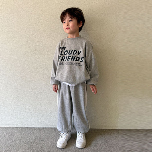 The Rudy Color-Block Set Korean toddler set in heather made in Korea