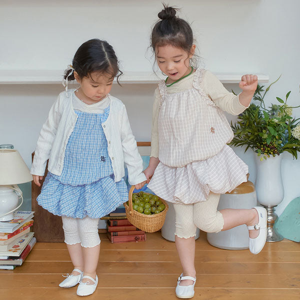Emily Cropped Leggings Korean toddler pants in white made in Korea