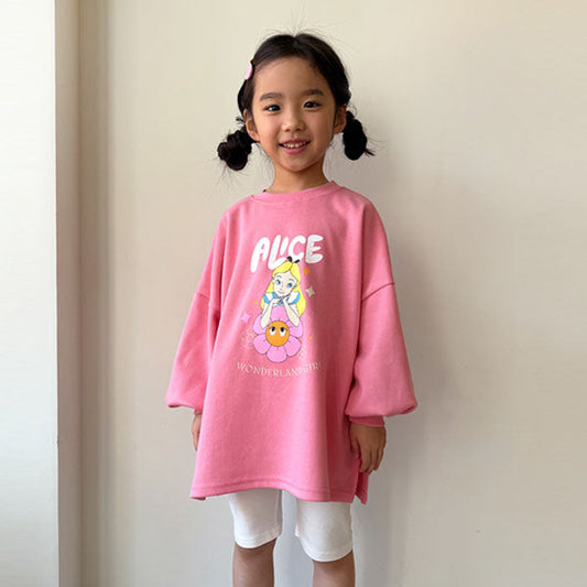 Floral Alice Panel Sweatshirt Korean toddler sweater in black made in Korea