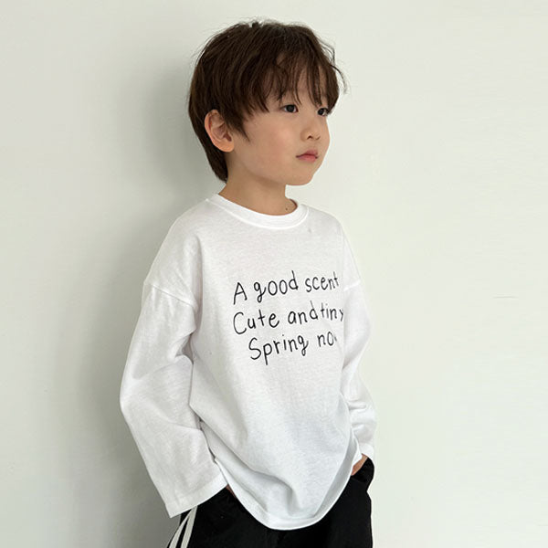 Spring Now Tee Korean toddler t-shirt in ivory made in Korea