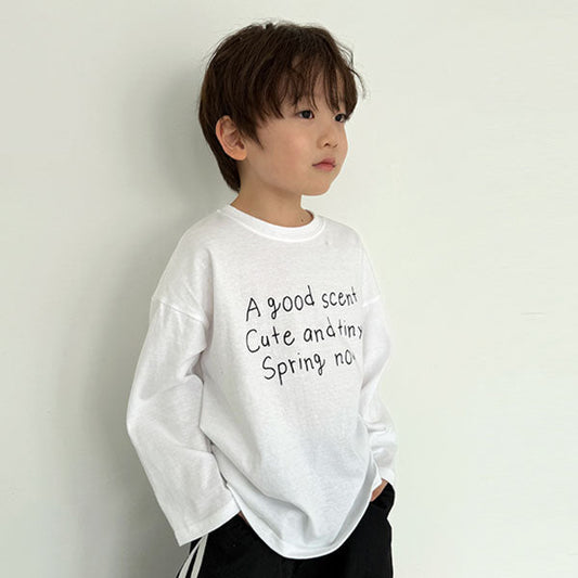 Spring Now Tee Korean toddler t-shirt in ivory made in Korea