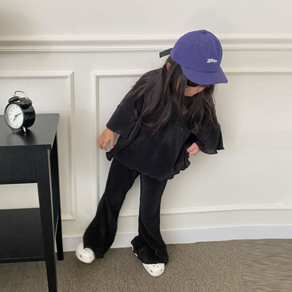 Pleated Bootcut Pants Korean toddler pants in sky blue made in Korea