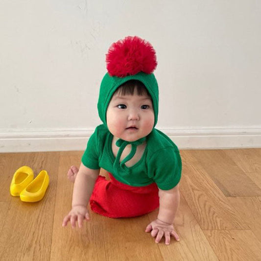 Carnation Bonnet Korean infant accessory in solid color made in Korea