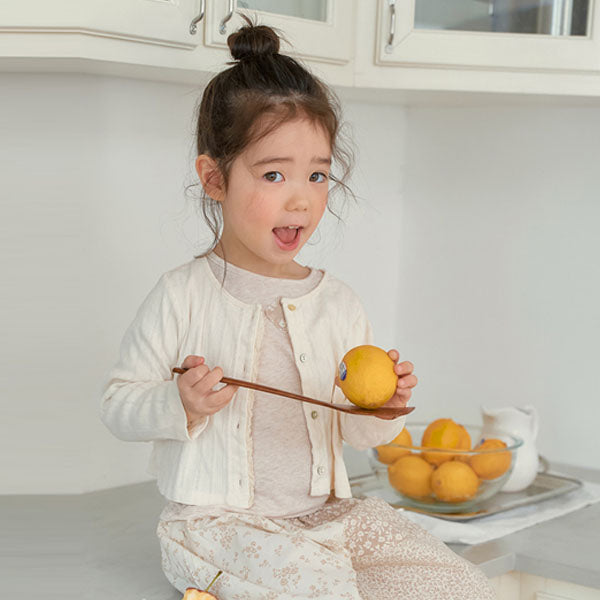 Seiden Cardigan Korean toddler sweater in ivory made in Korea