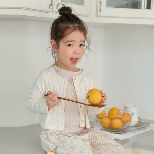 Seiden Cardigan Korean toddler sweater in ivory made in Korea