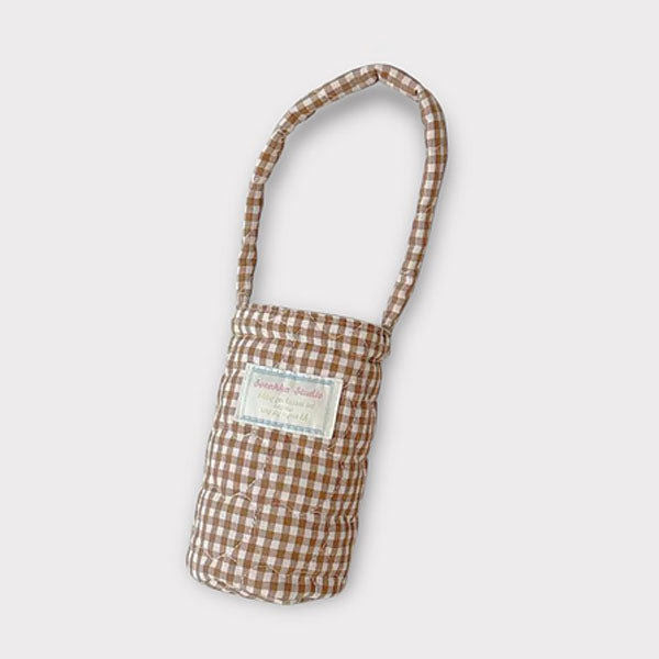 Lovely Check Tumble Bag Korean kids accessory in blue made in Korea