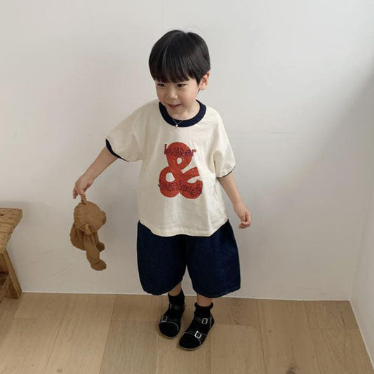 End Binding Tee Korean toddler t-shirt in vanilla made in Korea