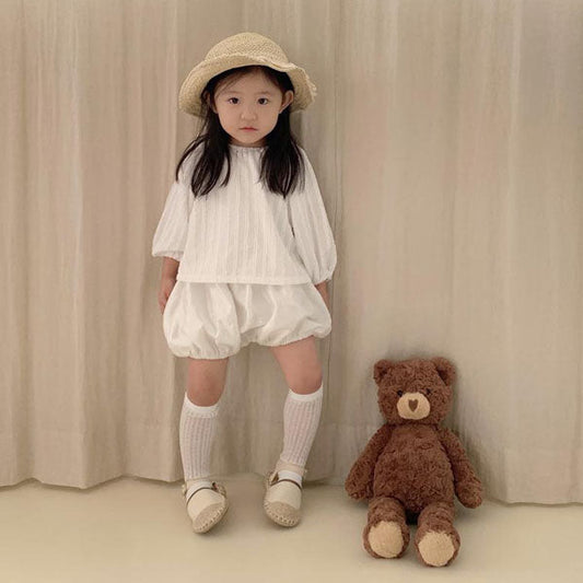 Morning Leaf Blouse Korean infant blouse in ivory made in Korea