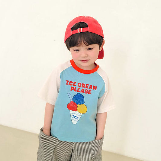 Ice Cream Tee Korean toddler t-shirt in pink made in Korea