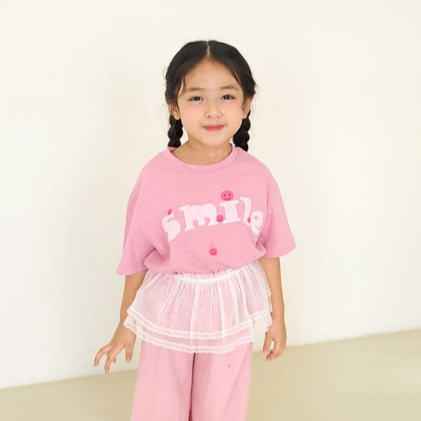 Smile Tee Korean toddler t-shirt in pink made in Korea