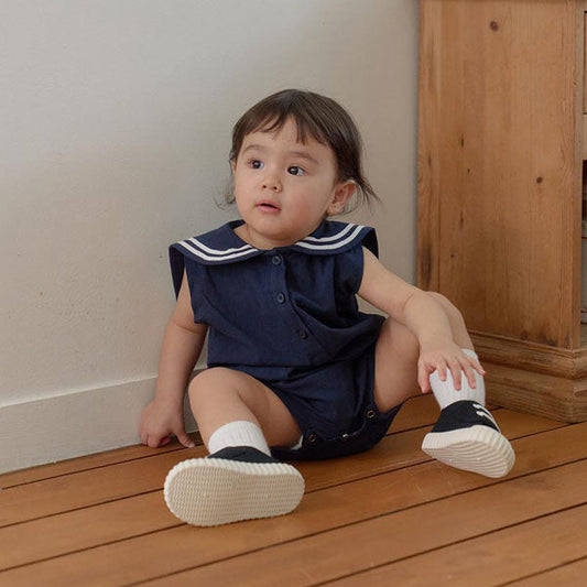 B Riamarin Bodysuit Korean infant bodysuit in navy made in Korea