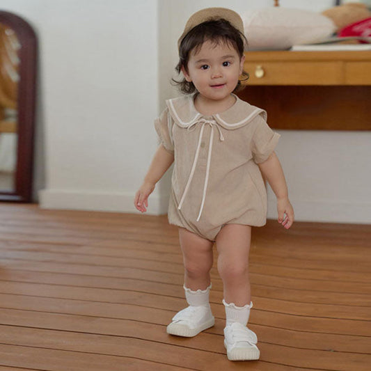 B Roa Sailor Bodysuit Korean infant bodysuit in beige made in Korea