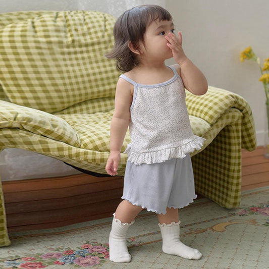 B Floral Tank Top Set Korean infant set in sora made in Korea