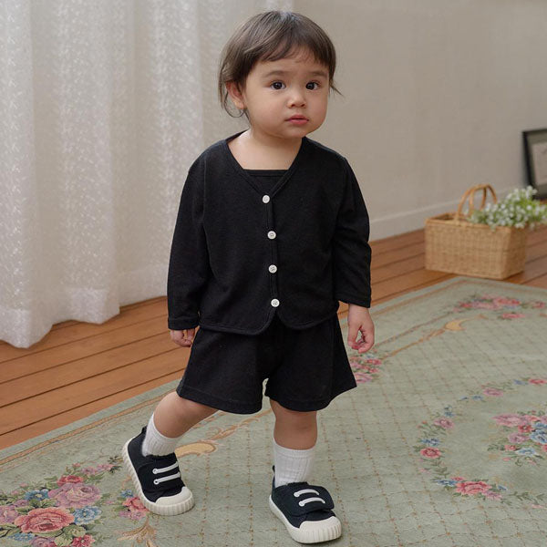 Daily 3-Piece Set Korean infant set in black made in Korea