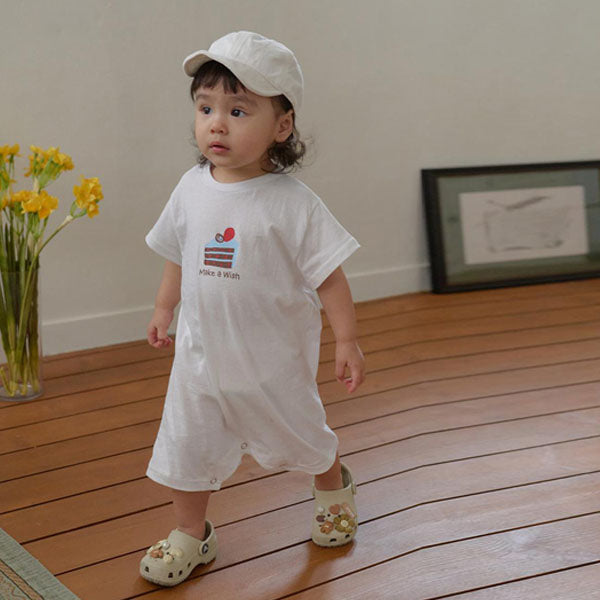 B Wish Cake Bodysuit Korean infant bodysuit in black made in Korea