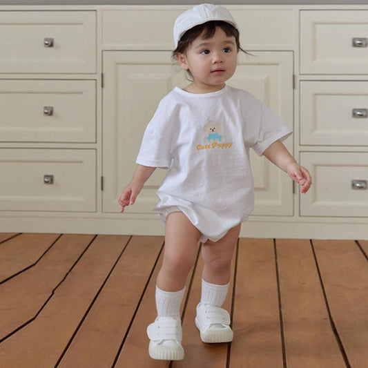 B Puppy Bodysuit Korean infant bodysuit in black made in Korea