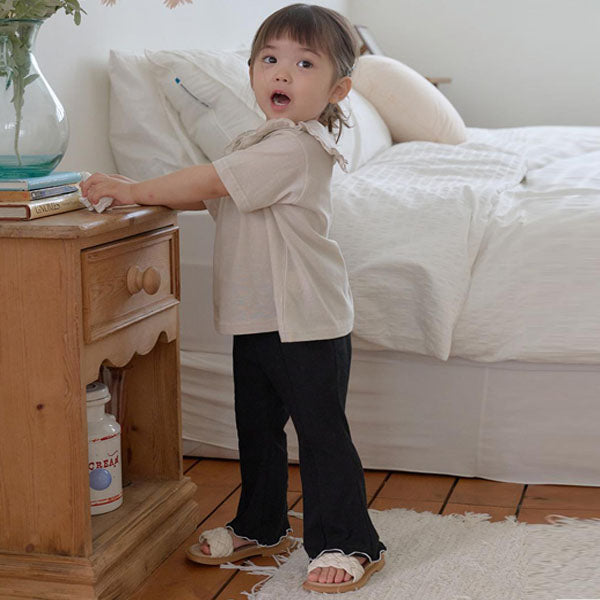 Edge Flare Pants Korean infant pants in black made in Korea