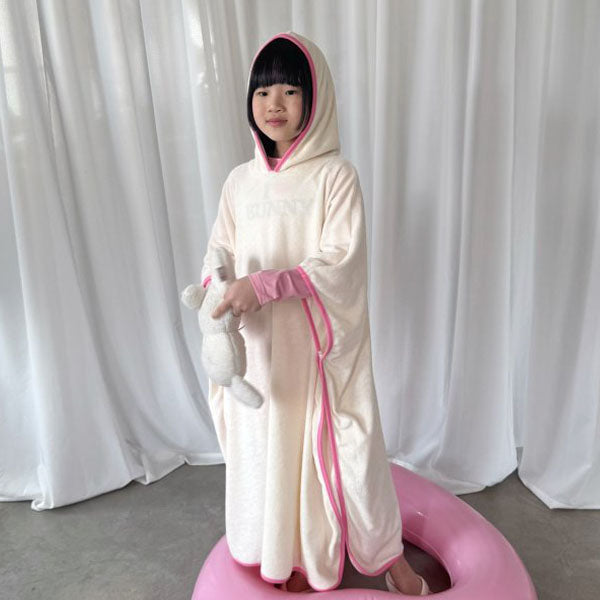 Call Me Beach Robe Korean kids loungewear in cream made in Korea