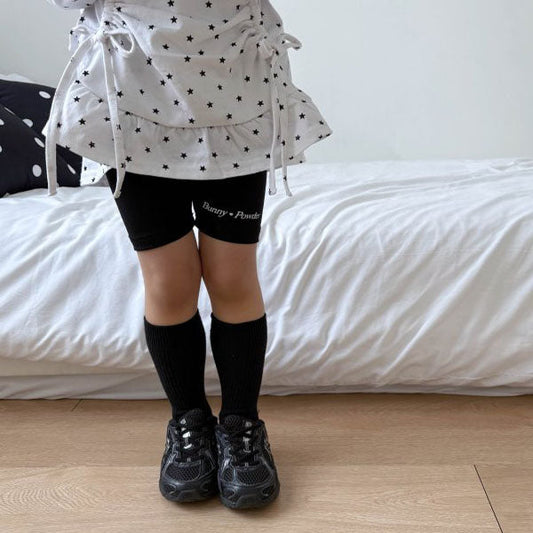 B Biker Leggings Korean toddler pants in ivory made in Korea